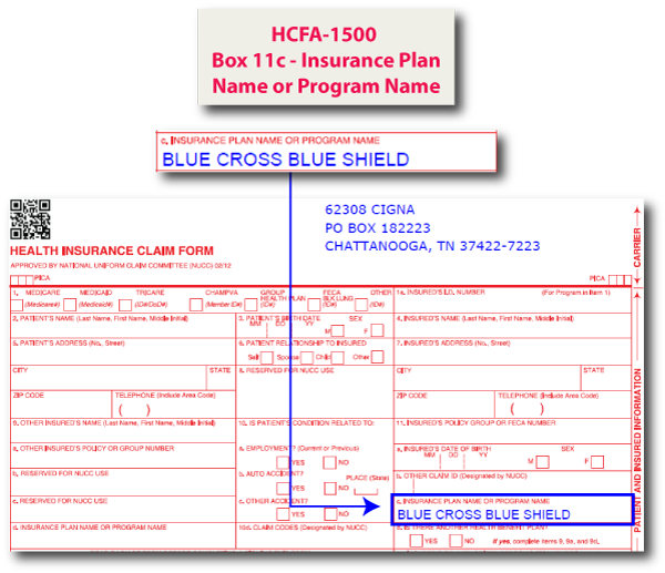 HCFA-1500 Box 11c - Insurance Plan Name or Program Name
