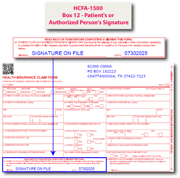 HCFA-1500 Box 12 - Patient's or Authorized Person's Signature