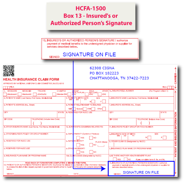 HCFA-1500 Box 13 - Insured's or Authorized Person's Signature