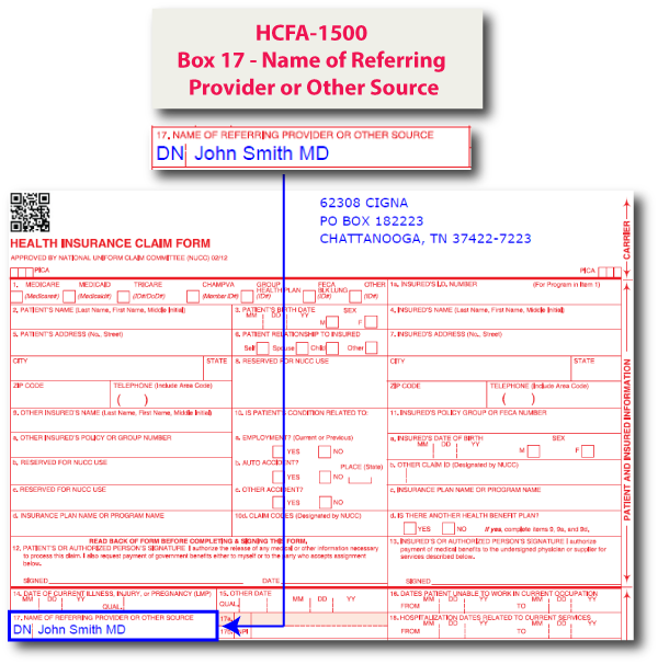 HCFA-1500 Box 17 - Name of Referring Provider or Other Source