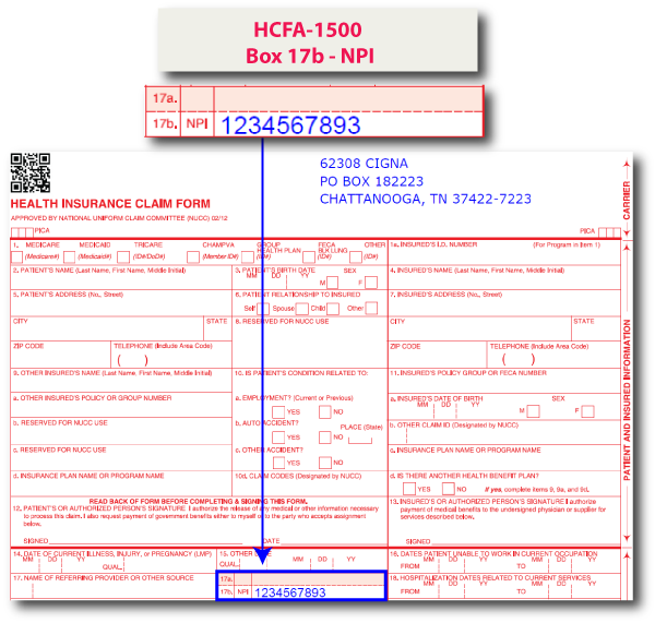 HCFA-1500 Box 17b - Provider NPI