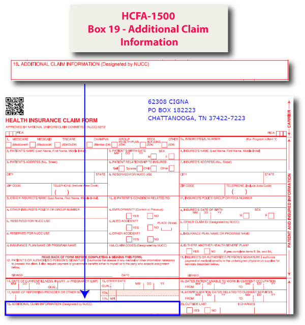 HCFA-1500 Box 19 - Additional Claim Information