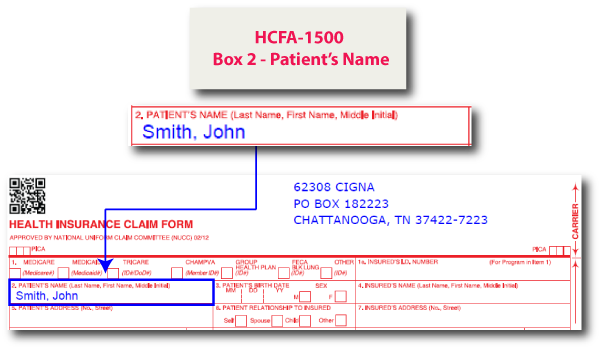 HCFA-1500 Box 2 - Patient's Name