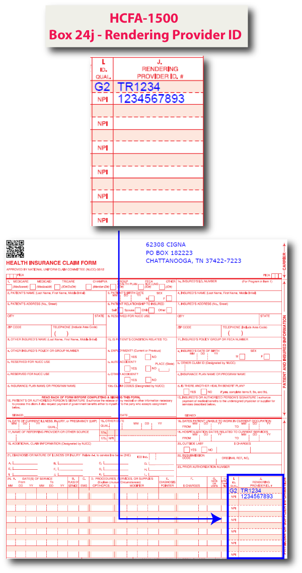 HCFA-1500 Box 24J - Rendering Provider ID
