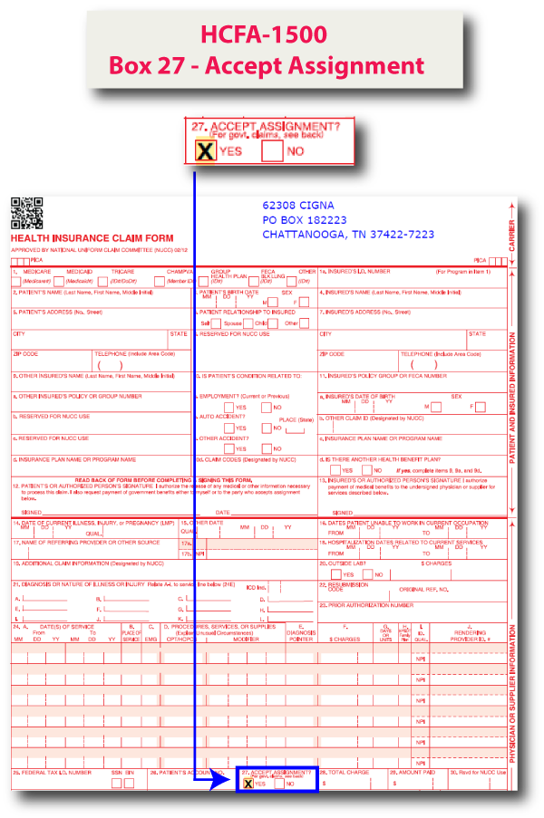 HCFA-1500 Box 27 - Accept Assignment