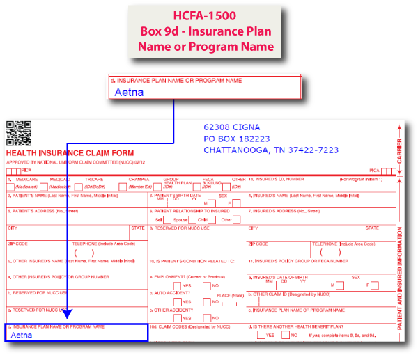 HCFA-1500 Box 9d - Other Insured's Plan Name or Program Name